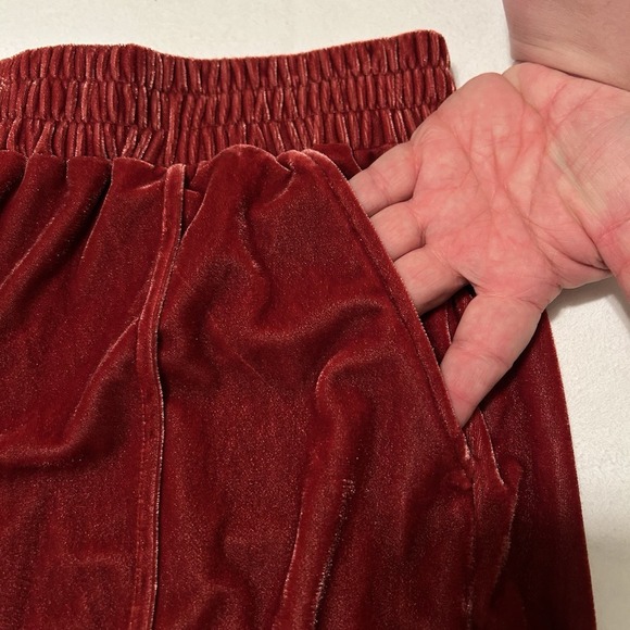 Wide Leg Women's M S'EDGE Atlanta Velour Rosy Red Pants Office Travel Comfort - Picture 5 of 10